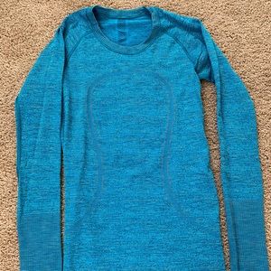 Lululemon long sleeve swiftly tech shirt. Size 4.  Like new. Blue
